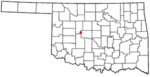 Location of Geary, Oklahoma