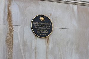 Plaque to Wynkyn de Worde, Stationers Hall, London