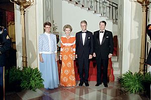 President Ronald Reagan, Nancy Reagan, Ingvar Carlsson, and Ingrid Carlsson