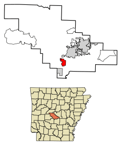 Location of Haskell in Saline County, Arkansas.
