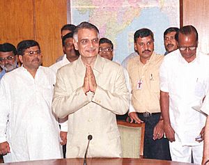 Shri Shivraj Patil in his office after taking over the charge of the Union Minister of Home in New Delhi on May 24, 2004