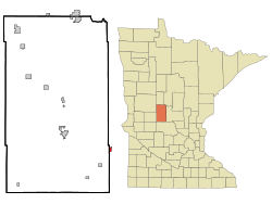 Location of Swanville, Minnesota