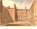 View of the old Foreign Office and other buildings on Downing Street, Westminster. 1827