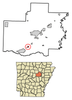 Location of McRae in White County, Arkansas.