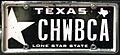 2012 Texas license plate CHWBCA vanity