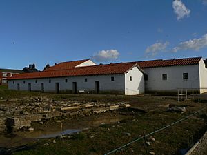 Arbeia Roman Fort reconstructed barracks