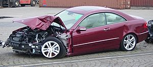 Crashed Mercedes-Benz Coupe