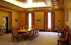 Eltham Palace - interior, view of dining room