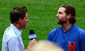 Kevin Burkhardt and R.A. Dickey (8031631184) (cropped)