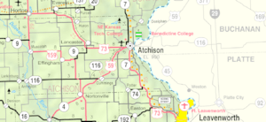 KDOT map of Atchison County (legend)