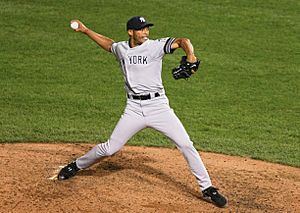 Mariano Rivera pitching in Baltimore on 8-22-08