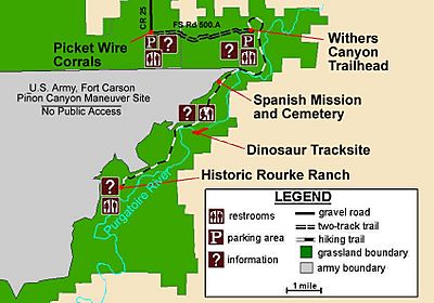 Picketwire Canyon map