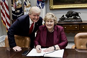 President Donald Trump and Prime Minister Erna Solberg; January 2018