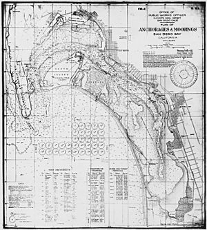 San Diego Bay, Plan Showing Anchorages and Moorings - NARA - 295436