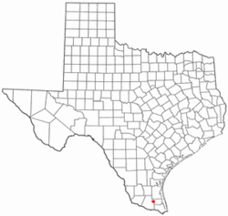Location of Lasara, Texas