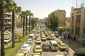 Traffic at Damascus streets