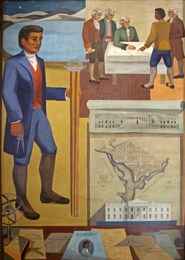 "Benjamin Banneker- Surveyor-Inventor-Astronomer," mural by Maxime Seelbinder, at the Recorder of Deeds building, built in 1943. 515 D St., NW, Washington, D.C LCCN2010641717