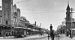 Adelaide Type A2 tram 42 in St Vincent Street, Port Adelaide, 21 Feb 1919 (SLSA B 5518)