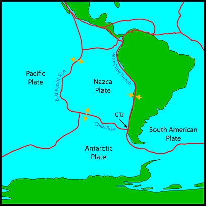 Americas Tectonic Plate Map - by NOAA