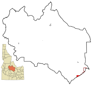 Location in Custer County and the state of Idaho