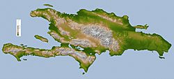 Topographic map of Hispaniola