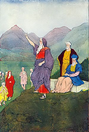 Moses speaks to the children of Israel