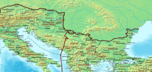 The Roman Empire ca 400 AD (Danube provinces)