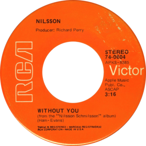 Without You by Harry Nilsson Side-A US vinyl