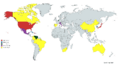 World Baseball Classic map of nations