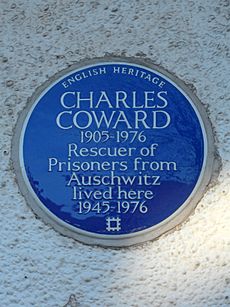Charles Coward 1905 – 1976 Rescuer of prisoners from Auschwitz lived here 1945 - 1976