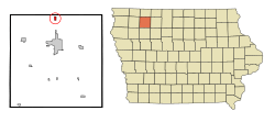 Location of Fostoria, Iowa