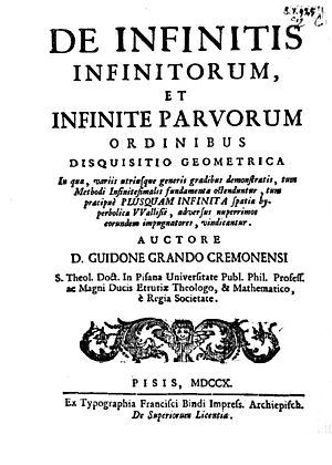 Grandi - De infinitis infinitorum, et infinite parvorum ordinibus disquisitio geometrica, 1710 - 1479870 F