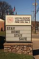 Loyalsock Volunteer Fire Co COVID-19 warning sign