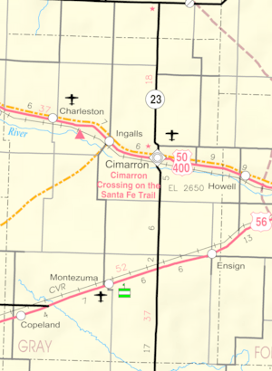 Map of Gray Co, Ks, USA