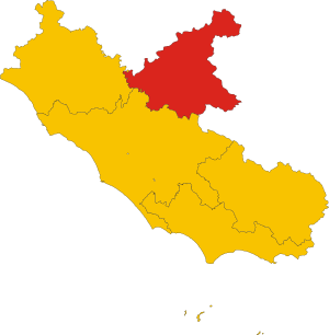 Map of province of Rieti (region Lazio, Italy)