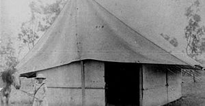 StateLibQld 2 196139 Biddeston State School tent, Queensland, 1919