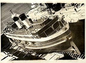 Sydney Ferry SOUTH STEYNE in Fitzroy Dock, Cockatoo Island, 1970