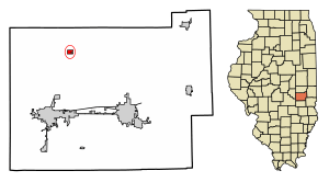 Location of Humboldt in Coles County, Illinois.