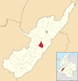 Location of the municipality and town of Hobo, Huila in the Huila Department of Colombia.