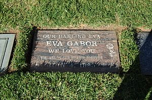 Eva Gabor grave at Westwood Village Memorial Park Cemetery in Brentwood, California