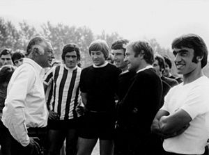 Juventus FC - 1972 - Gianni Agnelli, Cuccureddu, Marchetti, Zoff, Altafini and Anastasi