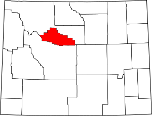 Map of Wyoming highlighting Hot Springs County
