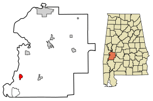Location of Nanafalia, Alabama