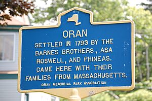 New York State historic marker – Oran
