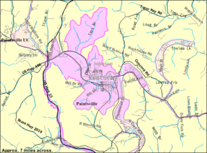 Detailed map of Paintsville