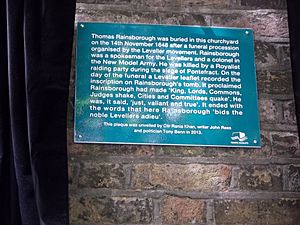 Thomas Rainsborough plaque Wapping