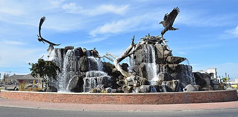 Utah Street fountain and sculpture Idaho Falls