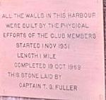 Britannia Yacht Club Harbour plaque 1951-1969