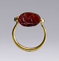 Etruscan - Gem with Herakles at Rest - Walters 42494 - Back
