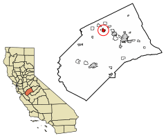 Location of Livingston in Merced County, California.